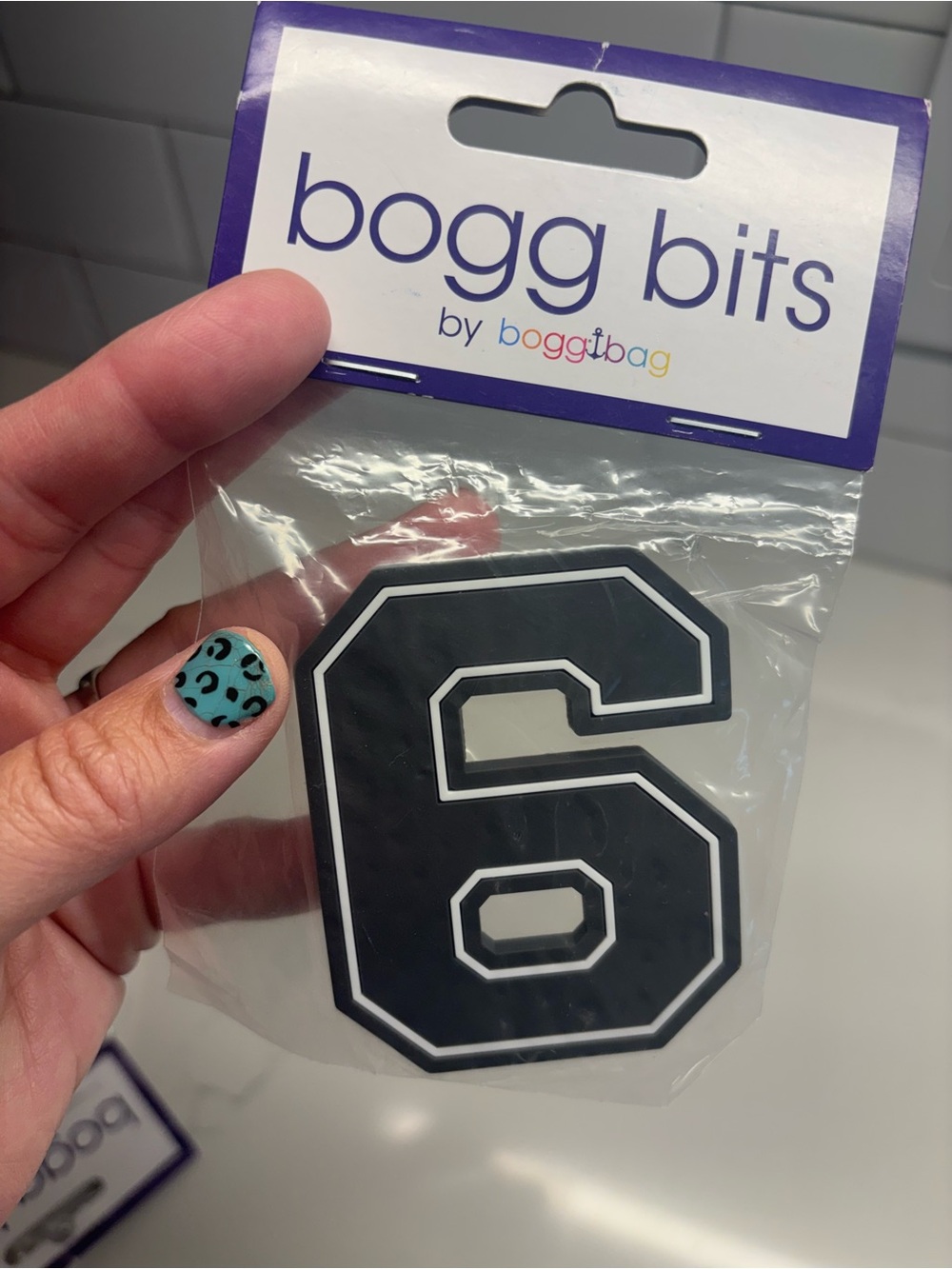 Bogg Bits Number 6 or 9 Charm by boggibag - Black & White